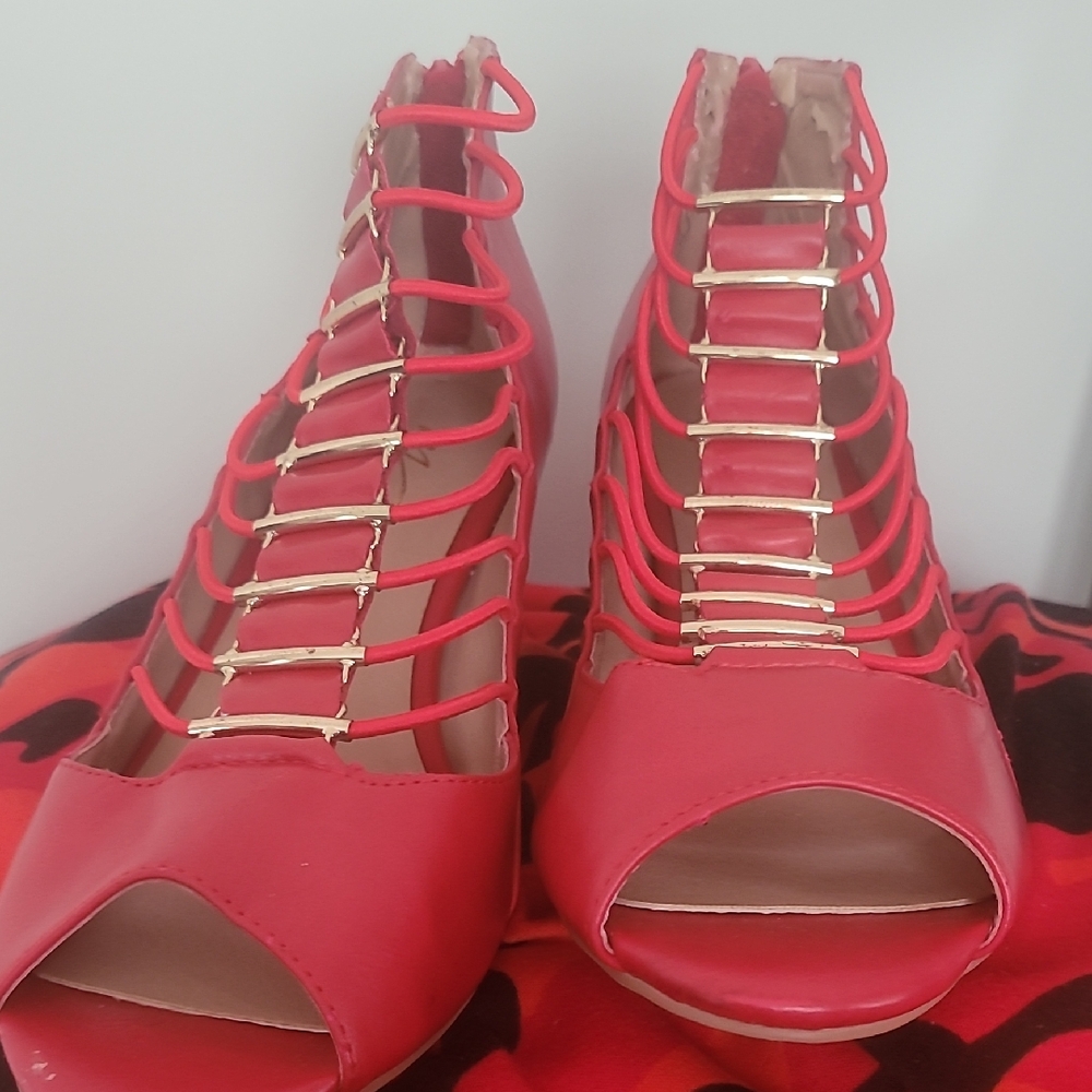 Midnight Velvet Red Strappy Heels